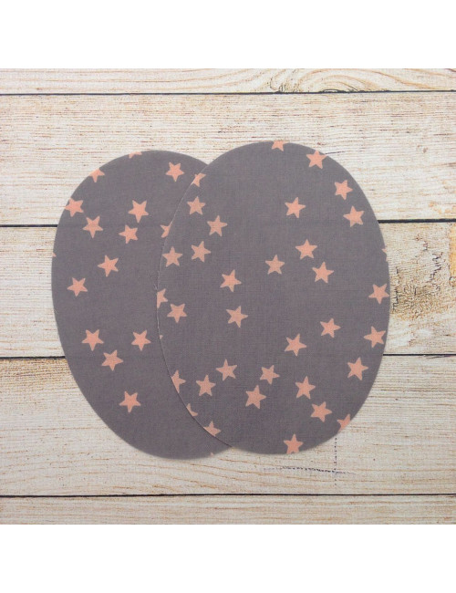 Iron-on patches Gray, pink stars France Duval Stalla