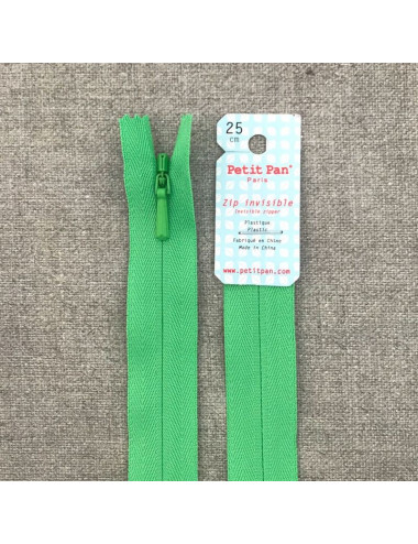 Invisible Zip Apple Green - Petit Pan