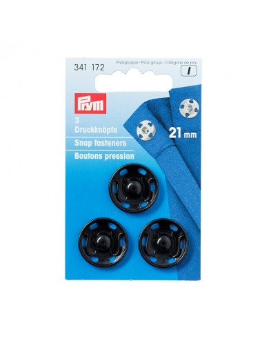 Snap fasteners black - 21mm