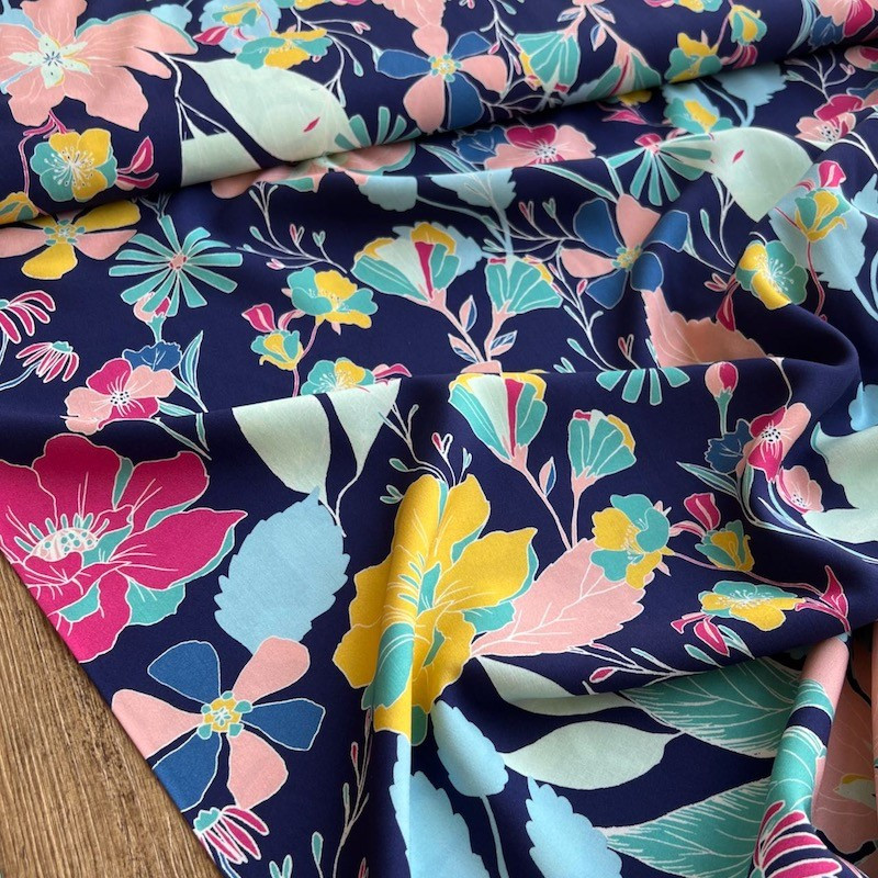Viscose Colourful Flowers - Atelier Jupe