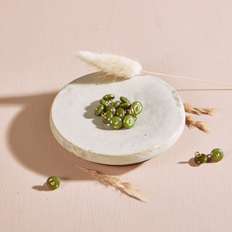 Jewel Buttons Atelier Brunette - Matcha Leaf